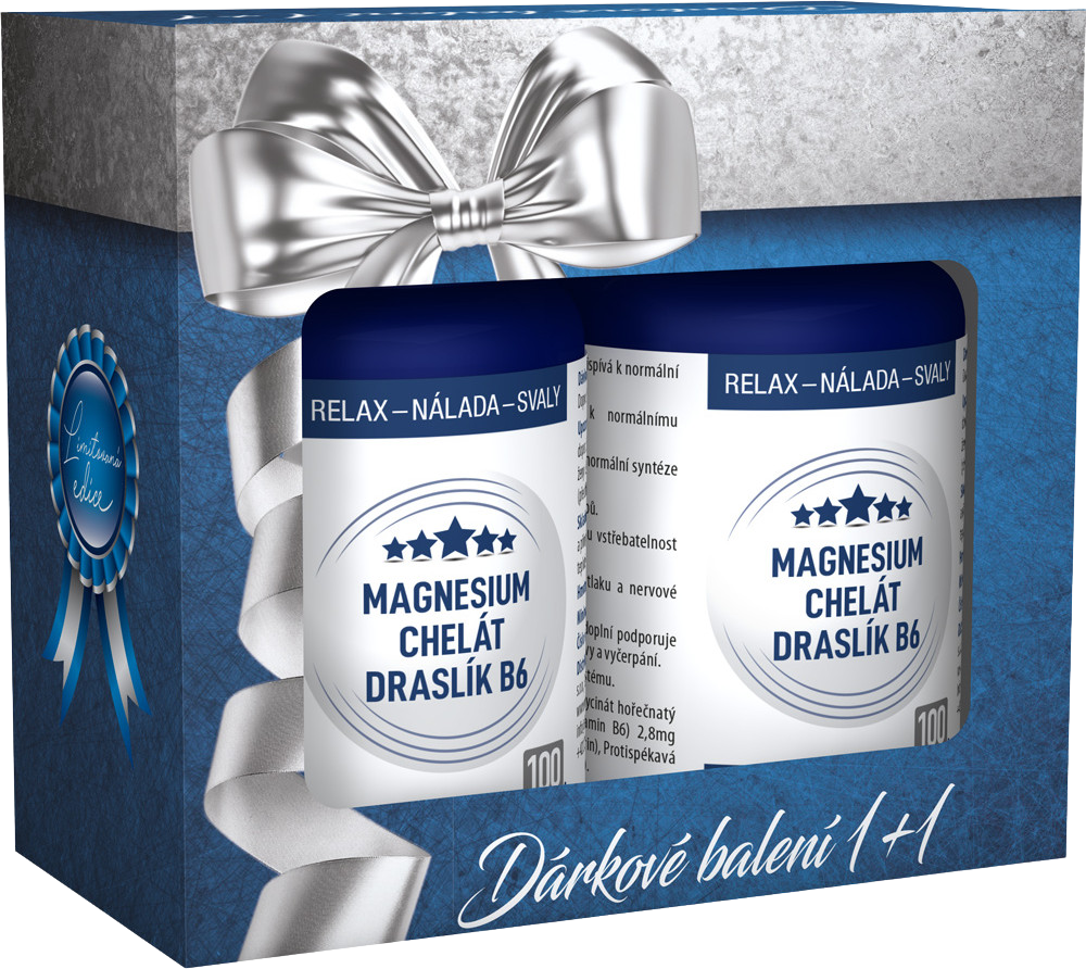 Clinical Nutricosmetics Magnesium chelát, draslík, B6, darčekové balenie 2 x 100 tabliet