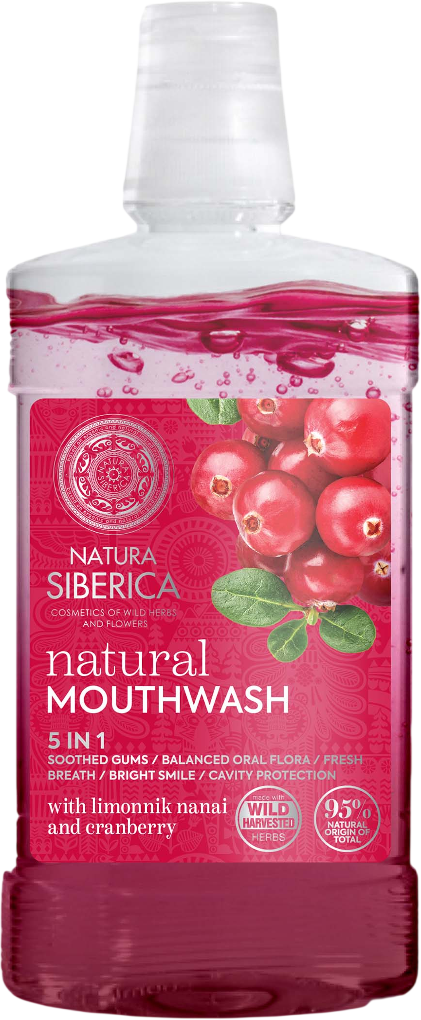 Natura Siberica Prírodná ústna voda s Limonnikom nanai a brusnicami 520 ml