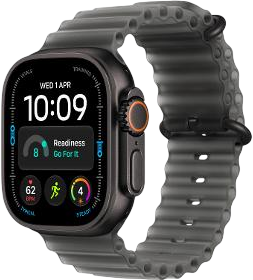 Apple Watch Ultra 4 GPS + Cellular 49mm Black Titanium Case with Translucent Black Ocean Band