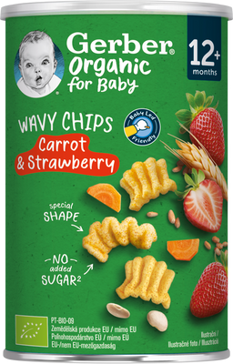 Gerber Wavy Chips mrkva a jahoda 35 g