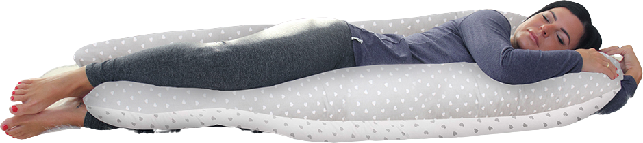 Scamp Tehotenský polštár tvar U 75x135 cm Little Heart Grey