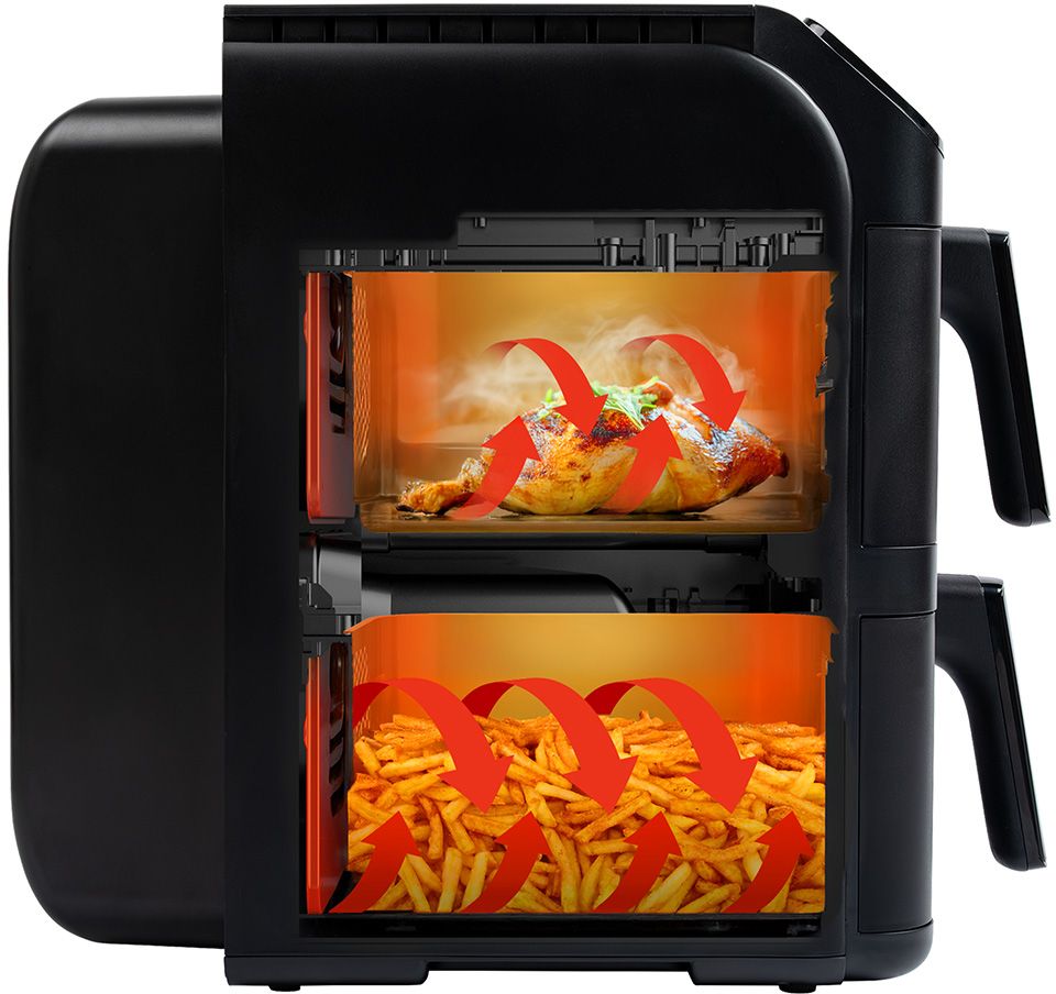 Tesla AirCook DualZone Q670 XXL - multifunkčná duálna digitálna horúcovzdušná fritéza
