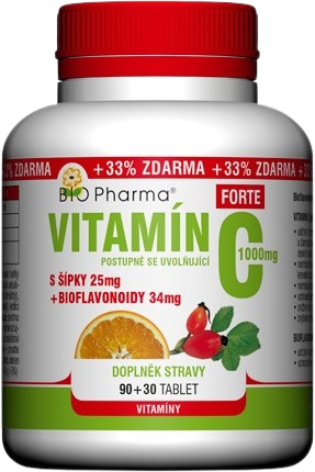 Bio Pharma Vitamín C so šípkami 1000 mg FORTE 120 tablet