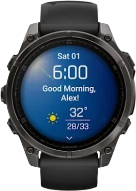 Garmin fēnix 8 – 47 mm, AMOLED, Sapphire, Carbon grey DLC s Black/Grey silikónovým remienkom
