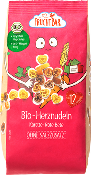 Fruchtbar BIO Cestoviny srdiečka s mrkvou, repou a pšenicou 300 g