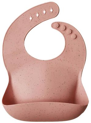 Mushie Silikónový podbradník Peach Terrazzo