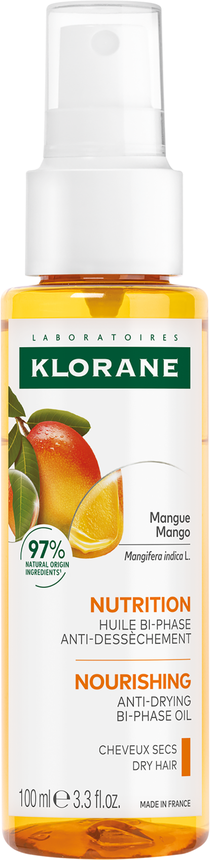 Klorane Olej s mangom - vyživujúci pre suché vlasy 100 ml