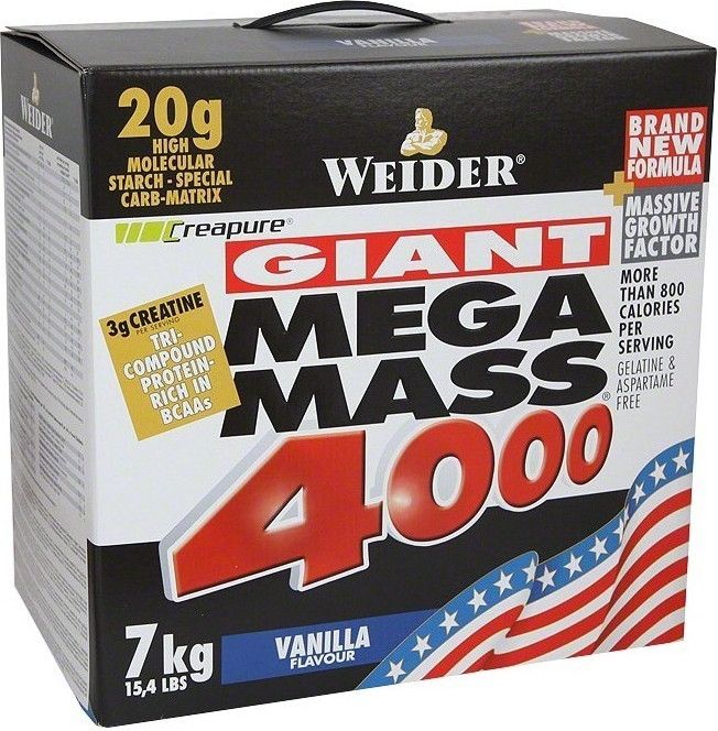 Weider Gainer Giant Mega Mass 4000,  - vanilka 7000 g