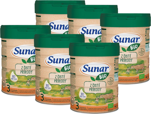 Sunar BIO mlieko 3 od ukončeného 10. mesiaca, 6 x 700 g
