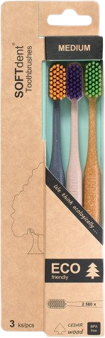 SOFTdent ECO zubná kefka medium 3 ks