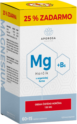 Aporosa Prémiový Horčík Citrát 150 mg + B6 75 tabliet