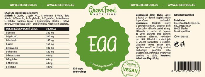 GreenFood Nutrition EAA 120 kapsúl