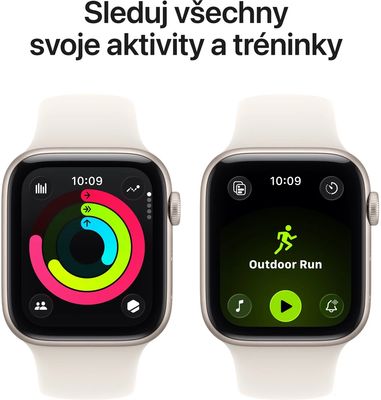 Apple Watch SE 3 44mm Hviezdne biely hliník s hviezdne bielym športovým remienkom M/L